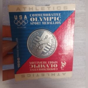 Vintage 1996 USA Commemorative ATHLETICS Olympic Sport Medallion Coin Atlanta